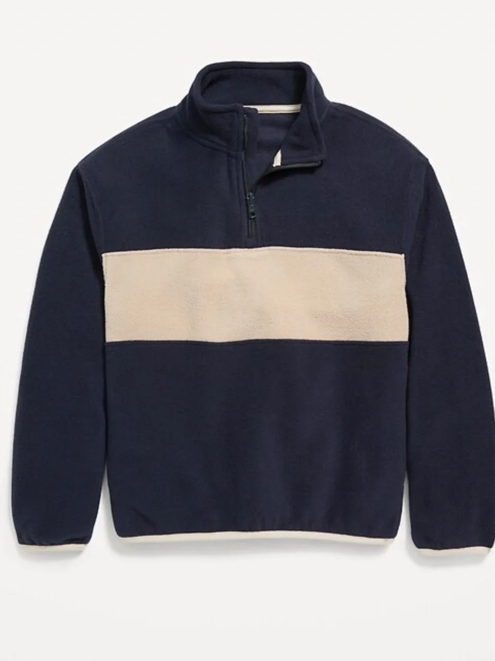 Old Navy Boys Navy Quarter-Zip Fleece Pullover